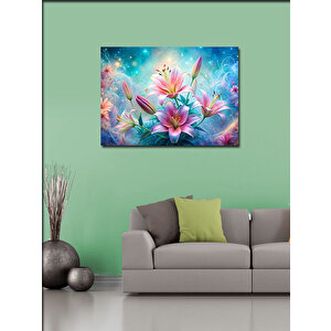 Kanvas Tablo Pembe Çiçekler 100x140 cm