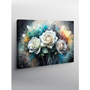 Kanvas Tablo Beyaz Çiçekler 70x100 cm
