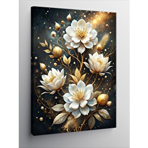 Kanvas Tablo Beyaz Çiçekler 70x100 cm