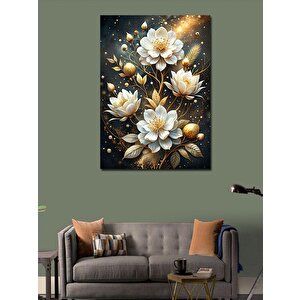 Kanvas Tablo Beyaz Çiçekler 70x100 cm