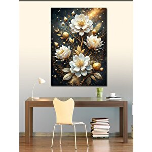 Kanvas Tablo Beyaz Çiçekler 70x100 cm
