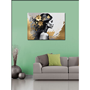 Kanvas Tablo Çiçekli Kadın 70x100 cm