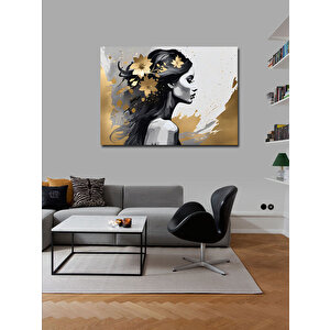 Kanvas Tablo Çiçekli Kadın 70x100 cm