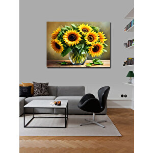 Kanvas Tablo Vazodaki Ay Çiçekleri 100x140 cm