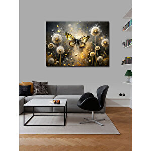 Kanvas Tablo Şeytan Tüyü Ve Kelebek 100x140 cm