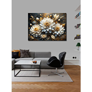 Kanvas Tablo Beyaz Çiçekler 100x140 cm
