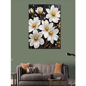 Kanvas Tablo Beyaz Çiçekler 70x100 cm
