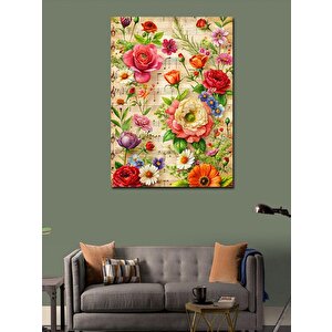 Kanvas Tablo Renkli Çiçekler 70x100 cm