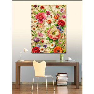 Kanvas Tablo Renkli Çiçekler 70x100 cm