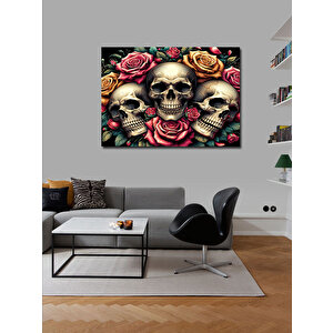 Kanvas Tablo Kurukafa Ve Çiçekler 70x100 cm