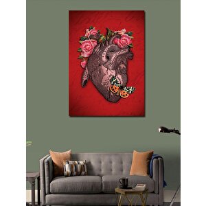 Kanvas Tablo Kalp Ve Çiçekler 100x140 cm