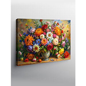 Kanvas Tablo Vazodaki Renkli Çiçekler 70x100 cm