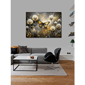 Kanvas Tablo Kelebek Ve Şeytan Tüyü 100x140 cm