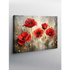 Kanvas Tablo Kırmızı Gelince Çiçekleri 100x140 cm