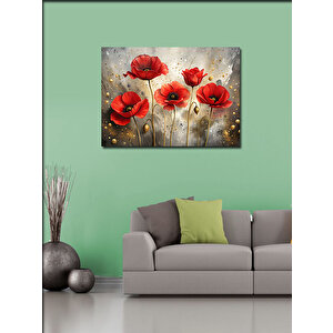 Kanvas Tablo Kırmızı Gelince Çiçekleri 100x140 cm