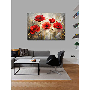 Kanvas Tablo Kırmızı Gelince Çiçekleri 100x140 cm