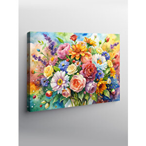 Kanvas Tablo Renkli Çiçekler 70x100 cm