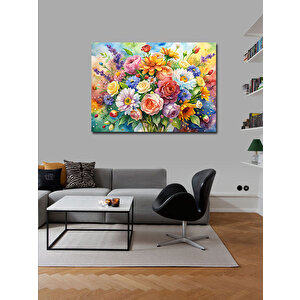 Kanvas Tablo Renkli Çiçekler 70x100 cm