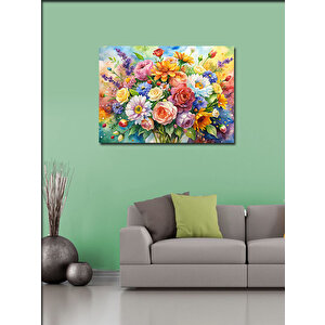 Kanvas Tablo Renkli Çiçekler 70x100 cm