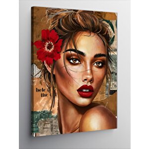 Kanvas Tablo Kadın Ve Çiçek 70x100 cm