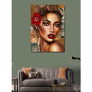 Kanvas Tablo Kadın Ve Çiçek 70x100 cm