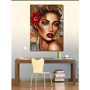 Kanvas Tablo Kadın Ve Çiçek 70x100 cm