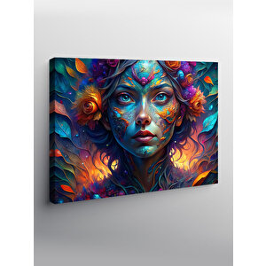 Kanvas Tablo Çiçekli Ve Desenli Kadın 70x100 cm