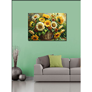 Kanvas Tablo Sepetteki Çiçekler 70x100 cm