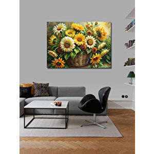 Kanvas Tablo Sepetteki Çiçekler 70x100 cm