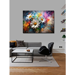 Kanvas Tablo Beyaz Papatyalar 100x140 cm