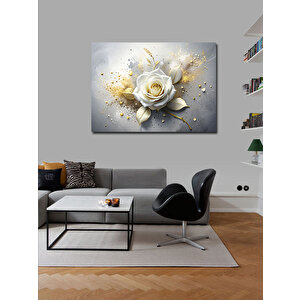 Kanvas Tablo Beyaz Çiçek 100x140 cm