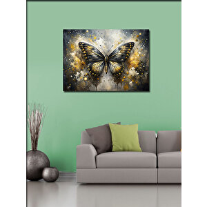 Kanvas Tablo Gold Renk Kelebek 100x140 cm