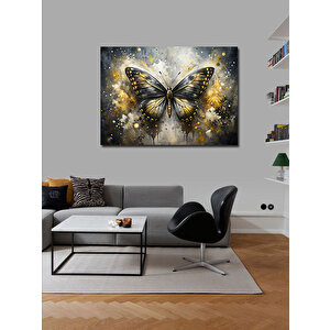 Kanvas Tablo Gold Renk Kelebek 100x140 cm