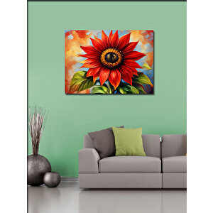 Kanvas Tablo Kırmızı Çiçek 70x100 cm