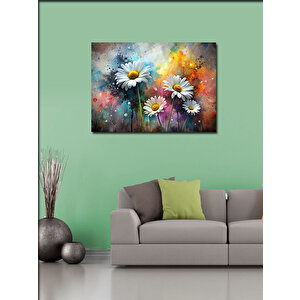 Kanvas Tablo Beyaz Papatyalar 70x100 cm