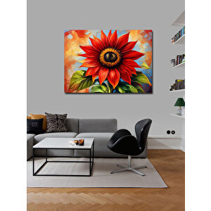 Kanvas Tablo Kırmızı Çiçek 100x140 cm
