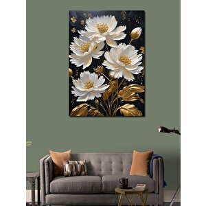 Kanvas Tablo Beyaz Çiçekler 70x100 cm