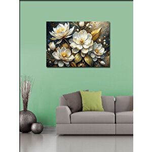 Kanvas Tablo Beyaz Çiçekler 70x100 cm
