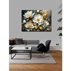 Kanvas Tablo Beyaz Çiçekler 100x140 cm