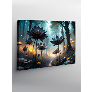 Kanvas Tablo Ormanı Aydınlatan Çiçekler 100x140 cm