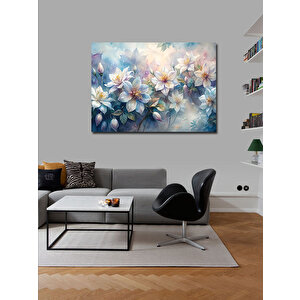Kanvas Tablo Beyaz Çiçekler 70x100 cm