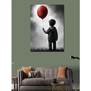 Kanvas Tablo Kırmızı Balon Ve Küçük Çocuk