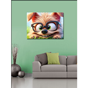 Kanvas Tablo Gözlüklü Köpek 100x140 cm