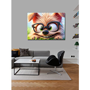 Kanvas Tablo Gözlüklü Köpek 100x140 cm