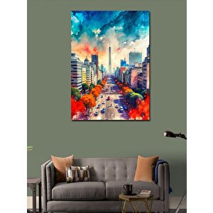 Kanvas Tablo Renkli Şehir 100x140 cm