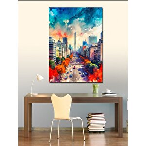 Kanvas Tablo Renkli Şehir 100x140 cm