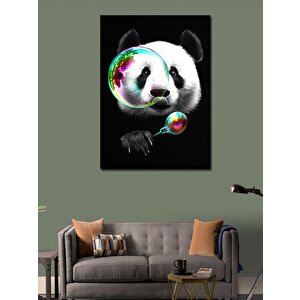 Kanvas Tablo Baloncuk Üfleyen Panda 70x100 cm