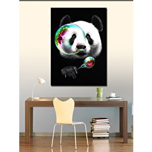 Kanvas Tablo Baloncuk Üfleyen Panda 70x100 cm