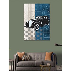 Kanvas Tablo Retro Siyah Araba 100x140 cm