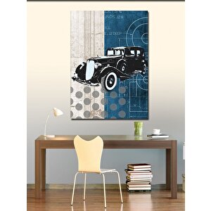 Kanvas Tablo Retro Siyah Araba 100x140 cm